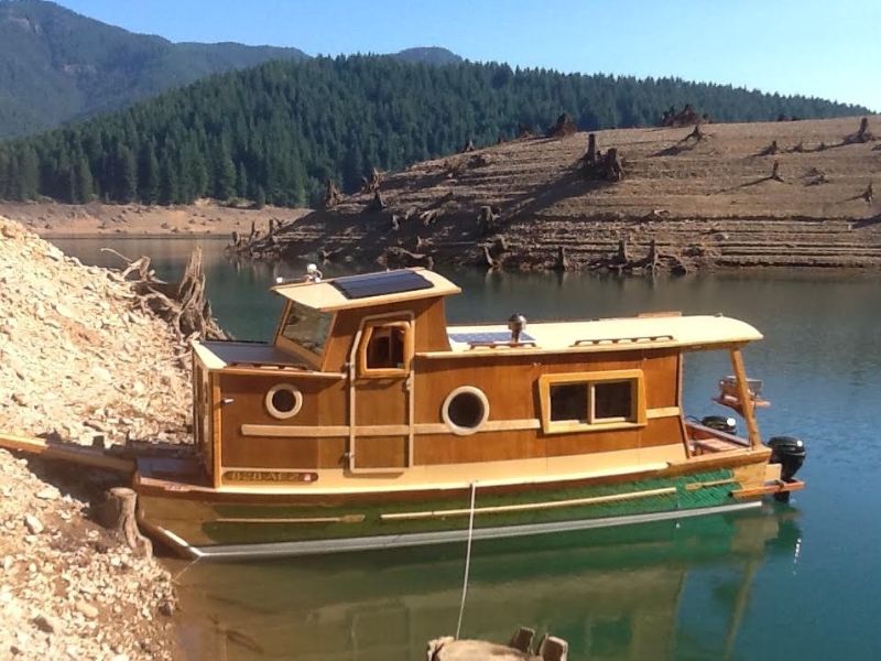 Classic Wooden Houseboat